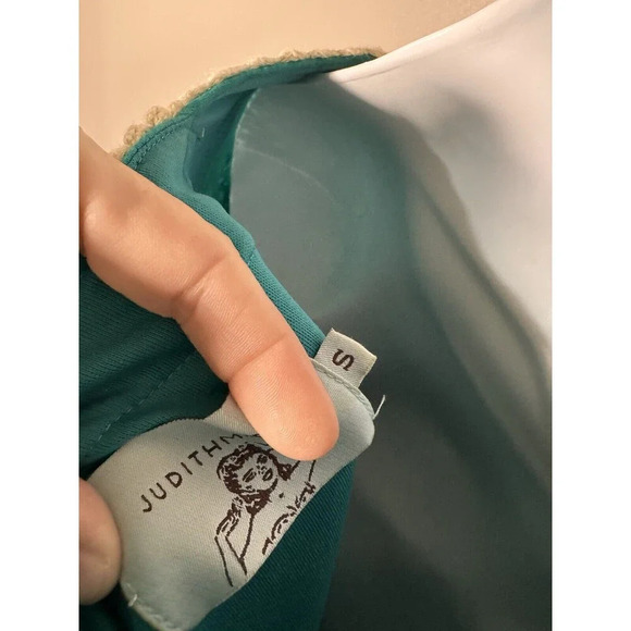 Judith March Small  Teal  Bell Sleeve Tunic Crochet Boho Style Midi Dress - Picture 6 of 10